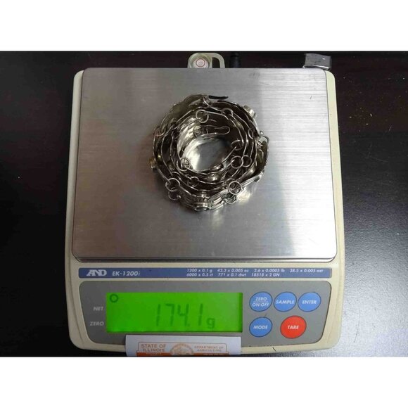 Estate Mexico Sterling Silver Concho Link Belt 29\